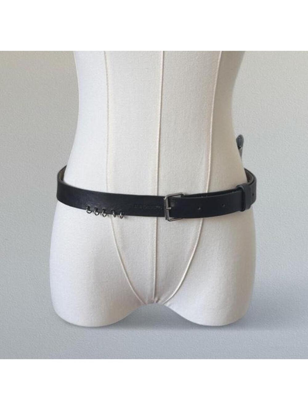 J.Lindeberg pierced black leather belt